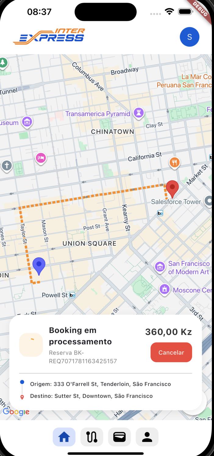 InterExpress App Interface